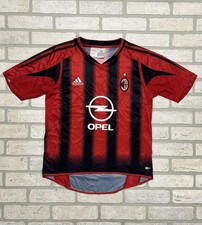 AC Milan Adidas 2004/05 Youth Large Red Black Opel Soccer Jersey Vintage