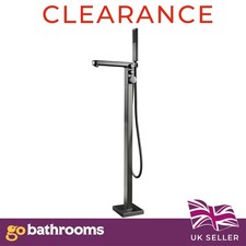 Gun Metal Black Floorstanding Freestanding Bath Shower Mixer Tap