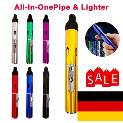 New All-in-1 Pipe Windproof Click Butane Refillable Torch Lighter Click-N-Hit