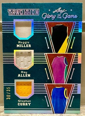 JERSEY NUMBER MATCH! 2025 Leaf Stephen Curry 30/35! GU JERSEY w/ MILLER & ALLEN!