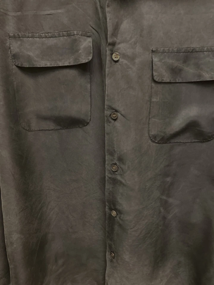 BRUNO SILK L Mens Shirt BLACK 2 Chest Pockets 48 Chest - 33 Long Shoulder To Hem - Image 4 of 4