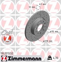 2X Zimmermann Bremsscheibe 110.2213.52 FüR Alfa Romeo Passend FüR Fiat Jeep