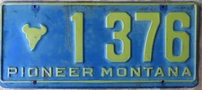 MONTANA PIONEER / HISTORIC VEH license plate   1376