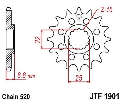 Se adapta a KTM 150 EXC TPI 2020 2021 JTF 1901 13T PIÑÓN DELANTERO Foto 2 de 2