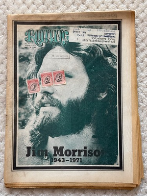 #ad Jim Morrison Memorial Issue with Coverage of His Death at 27 in Rolling Stone 88 $33.75