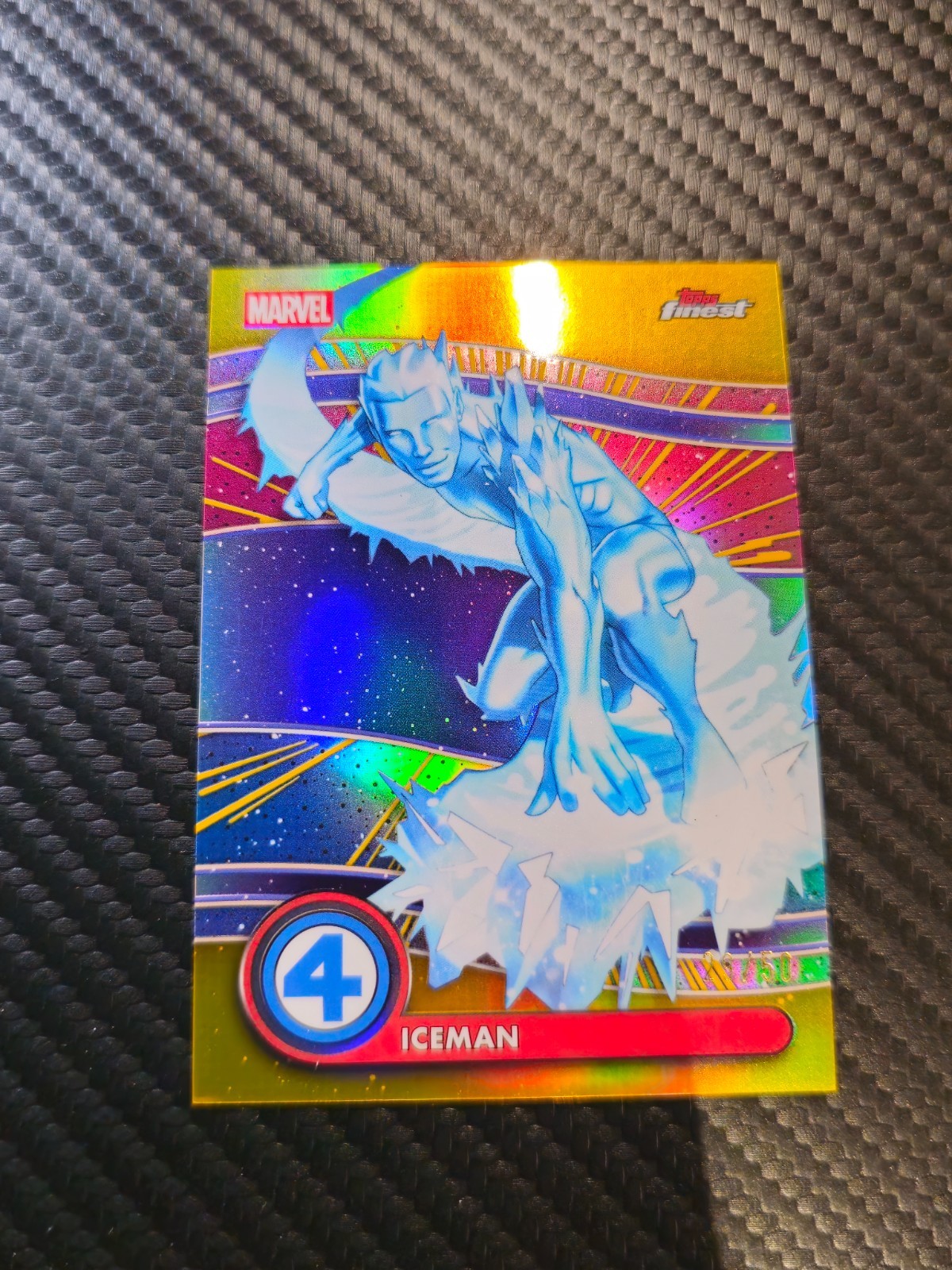 2026 Topps Finest Marvel Fantastic Four Iceman 29/50 Gold Uncommon #062