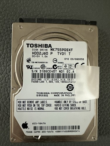 Toshiba MK7559GSXF 750GB 2,5" Laptop Festplatte SATA