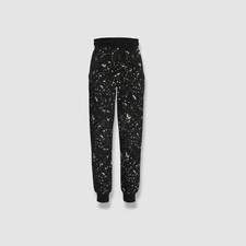 Univibe Kids Boys Black Paint Splatter Light Weight Fleece Joggers Pants Size L