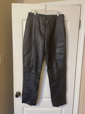Chandler Hill Vintage Black Leather Pants Size 16 Biker 90s Moto City Sleek