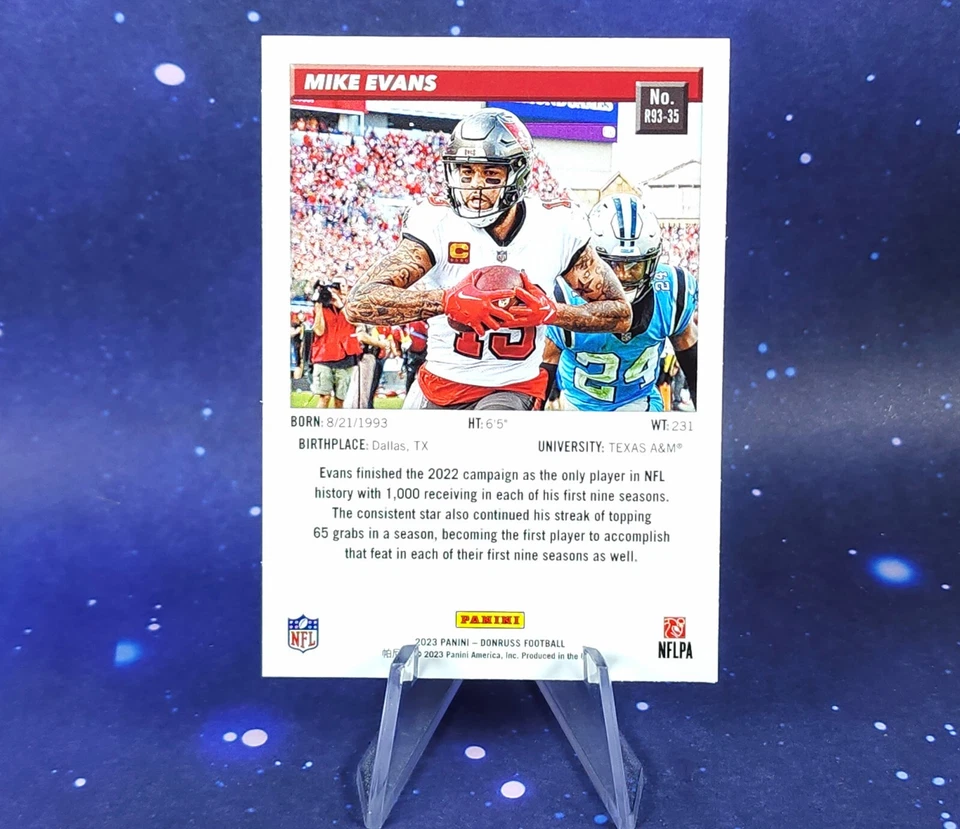 2023 Panini Mike Evans Retro 1993 Buccaneers Donruss Football - Image 2 of 4