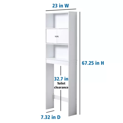 3 Shelves Over-The-Toilet Bathroom Space Saver Storage Cabinet - Picture 4 of 12