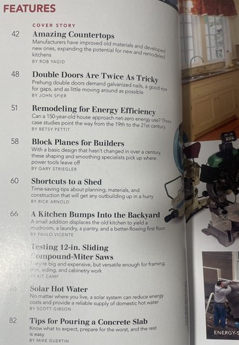 2008 FINE HOMEBUILDING Magazine #194 Countertops, Sheds, Kitchens, Concrete Slab - Picture 2 of 22