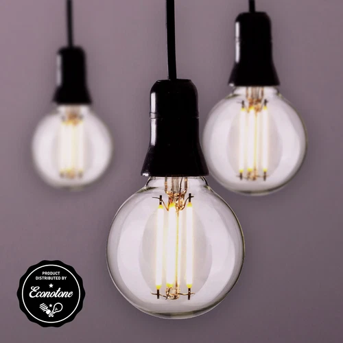 Pack LED Clear Mini Globe Bulb 4W 40W 120V G16.5 Candelabra E12 3000K Soft White - Picture 3 of 9