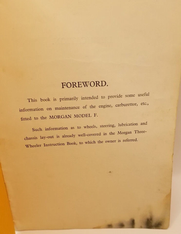 1930s The Morgan Three Wheeler Model F Notes on Maintenance Malvern Motors - Image 2 of 3