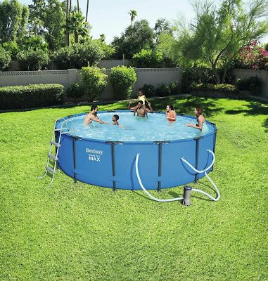 Bestway Steel Pro Max 15ftx42in Frame Above Ground Swimming Pool Set with Pump