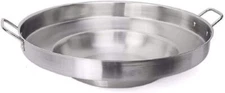 New 21" Large Mexican Stainless Steel Style Wok Comal Cazo Griddle Fry Pan