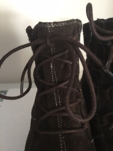 Woman’s Aerosoles Tor Guide Brown Suede Ankle Bootie Wedge Heel Zipper Size 8M - Picture 5 of 21