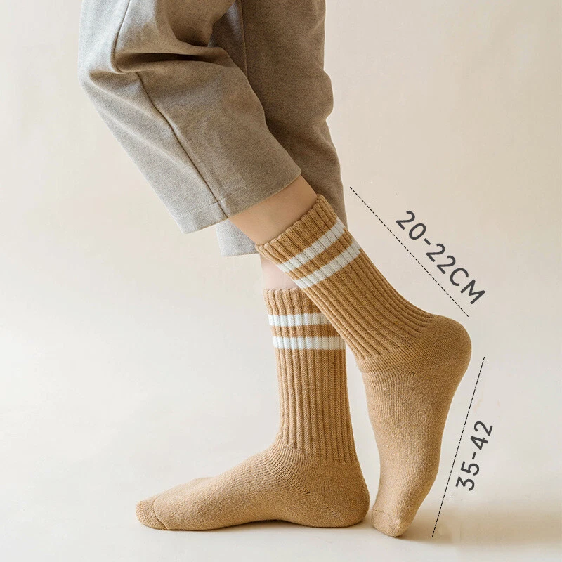 5/10 pares de calcetines de invierno de lana y cachemir para mujer gruesos cálidos informales suaves calcetines para dama Foto 4 de 4