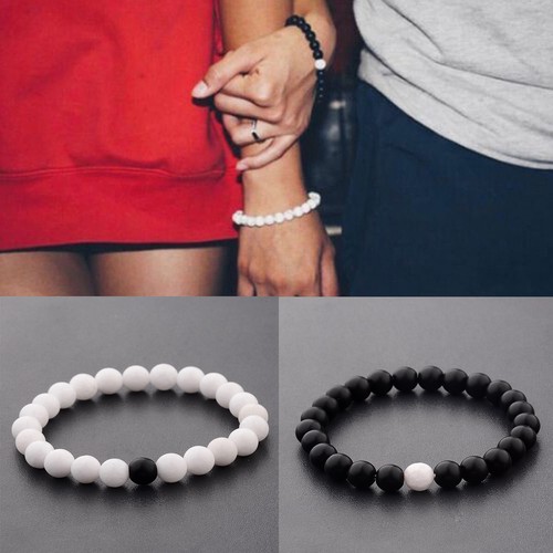 8mm Lava Chakra Natural Stone Agate Beads Couple Lover Relationship Bracelets - Picture 19 of 123