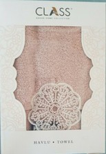 Hand made lace Hand & face Towels,%100 Cotton, Pink Colour