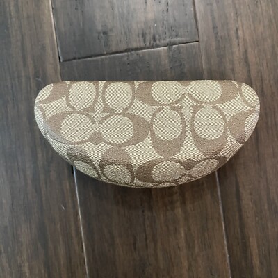 Coach Tan and Brown Patterned Eyeglass Case s-l400.jpg main image 3
