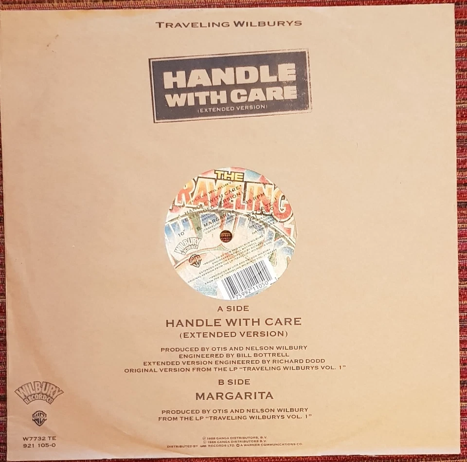 TRAVELING WILBURYS PETTY ORBISON GEORGE HARRISON RARE UK 10 INCH SINGLE, MINT - Image 2 of 2