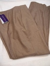 Ralph Lauren Purple Label Wool Tailored Pants NWT Size 12 34 x 30 890 Brown