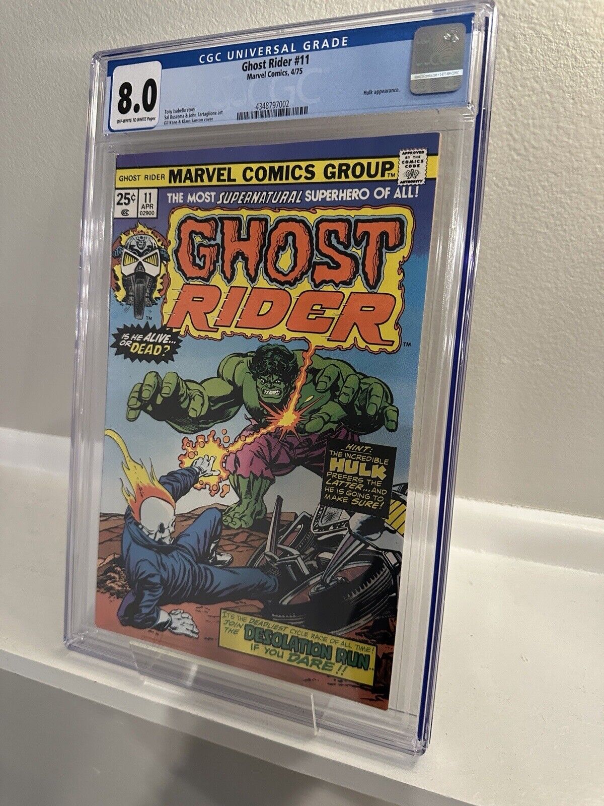 Ghost Rider #11 CGC 8.0 OWTW Pages (1975 Marvel Comics)