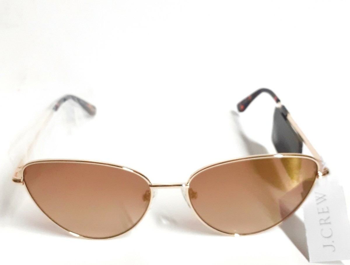 J.Crew Cat Eye Wire Sunglasses and Canvas Case Gold Pecan  display picture 1