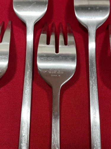 9er Set West Elm Blair Besteck Edelstahl Silber Salatgabeln 7,25" - Bild 4 von 7