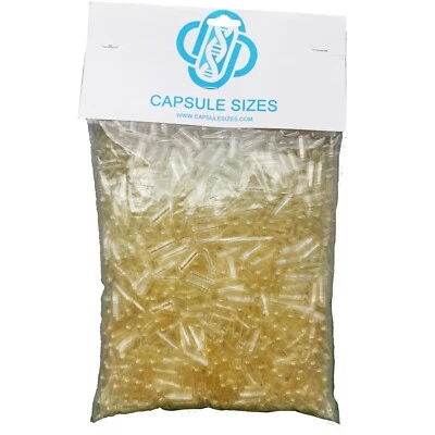 CAPSULE SIZES Empty Gelatin capsules 0 size x 5000 Caps Kosher Halal 408mg-816mg fill