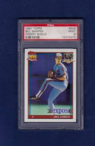 PSA 9 1991 Topps Desert Shield Baseball #649 Bill Sampen