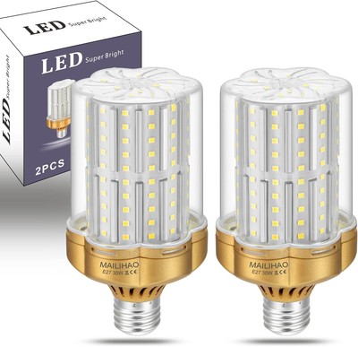2Er-Pack 30W Superhelle E27 LED Maiskolben (250W Entspricht Glühbirnen) Kaltweiß