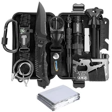 Emergency Survival Kit 13 in 1 Outdoor Survival Gear Tool with Survival Brace...