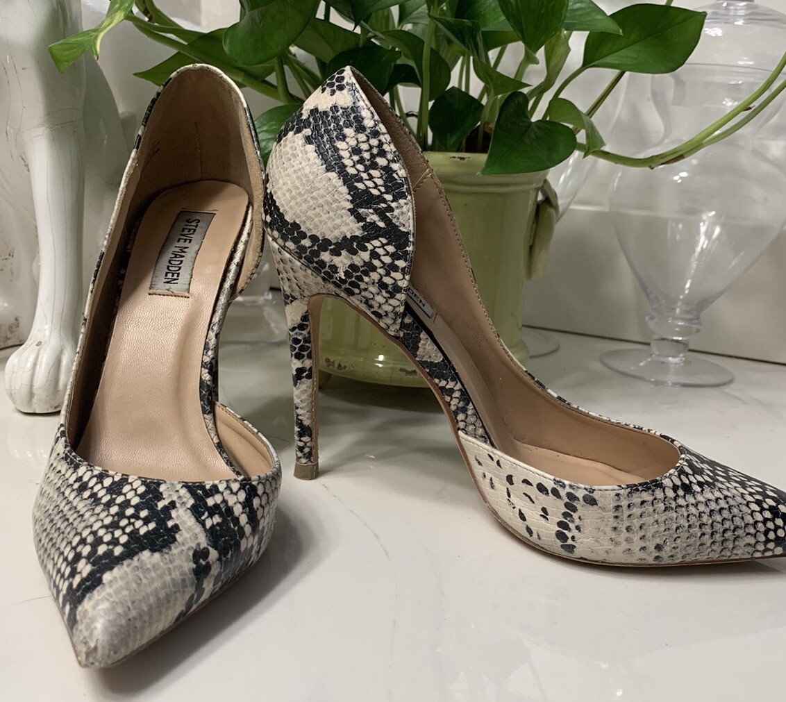 Steve Madden Python Snake Heels 8M - image 1