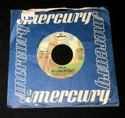 BOB & DOUG McKENZIE (ft GEDDY LEE) ''Take Off'' 7''45 RPM RECORD  1981 RUSH