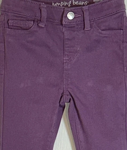 Jumping Beans Little Girl Sz 4 Pants Purple Adjustable Waist Front Snap Pockets - Image 3 of 4
