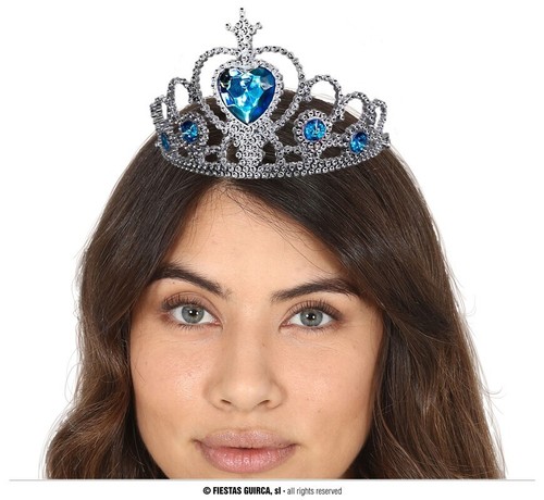 Disfraz Plegable Tiara Accesorio para Pelo Plata con Azul Gema Princesa Fg - Bild 2 von 5