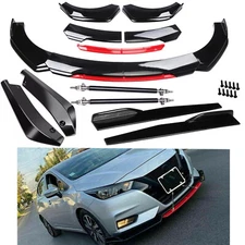 For Nissan Sentra Front Rear Bumper Lip Spoiler+Splitter Body Kit Side Skirt