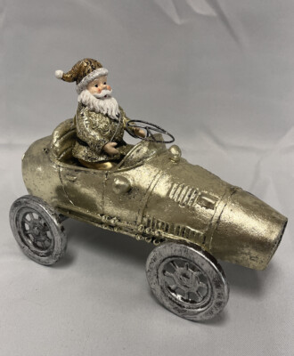 Dekofigur*Deko*Weihnachten*Santa Claus*Weihnachtsmann*im Auto*Clayre & Eef