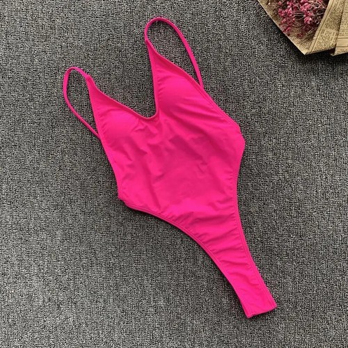 Neu Damen Einteiler Badeanzug Einfarbig Sexy Rückenfrei Bikini Bikini - Bild 24 von 41