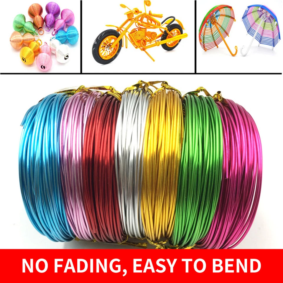 5 metros x cable de aluminio para artesanía y joyería floristería floral 0,8/1/1,5 mm Foto 3 de 4