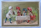 Chromo Au Bon Marche Sortant du oven Mesdemoiselles! impr minot babies girls