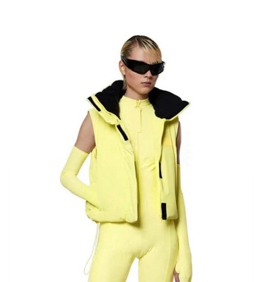 Rains Loop W Vest Puffer Straw Yellow Size Small NWT