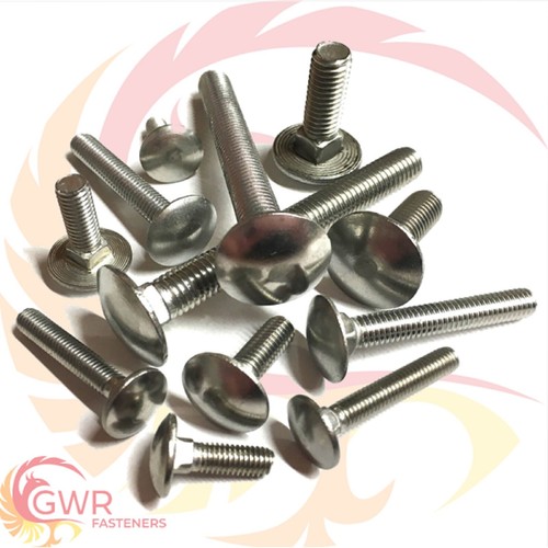 5mm M5 A2 STAINLESS STEEL COACH BOLTS CUP SQUARE CARRIAGE BOLT SCREWS - DIN 603 - Picture 1 of 4