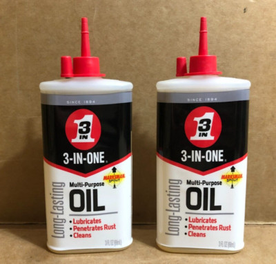 3-IN-ONE Multi Purpose Oil Long-Lasting Lubricant 3oz bottle (Lot of 2) **