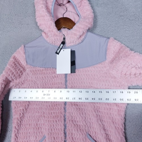 DKNY Sport Jacket Girls Large (14/16) Mauve Faux Fur Ribbed Teddy Full Zip NWT - Picture 7 of 13