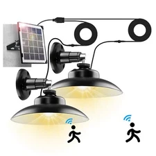 Solar Pendant Light Outdoor Indoor Wall Mounted Solar Motion Sensor Shed Lamp