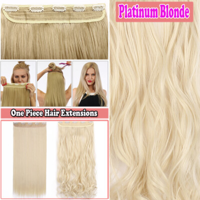 Real Thick One Piece 100% Natural Clip in As Human Hair Extensions 3/4 Full Head