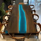 Epoxy Resin River Table/ Live Edge Wood Dining Table | Handmade Custom Furniture